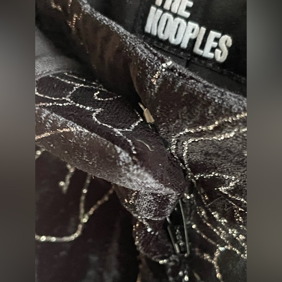 The Kooples NWT BLACK VELVET SUIT TROUSERS with Glitter Floral Print - Picture 9 of 16
